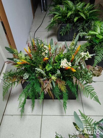 Декор растения real touch в кашпо арт122, от