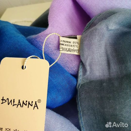 Новый палантин-парео вискоза/хлопок + платки