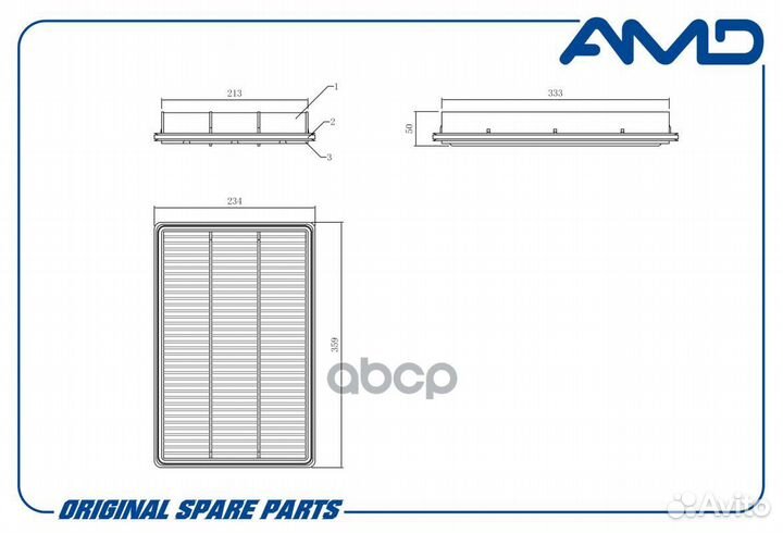 Фильтр воздушный AMD.JFA85 AMD