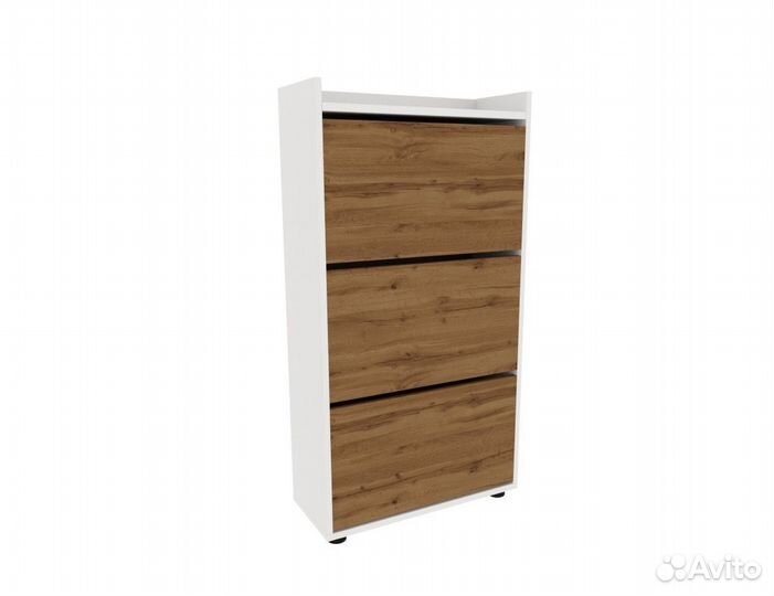 Обувница 3-хсекционная Белый/Дуб Вотан