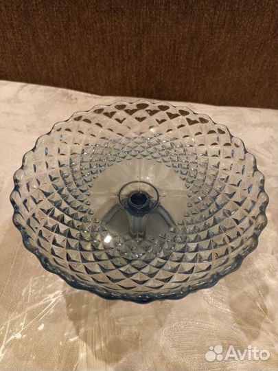 Ваза для фруктов цветное стекло СССР