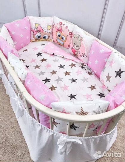 Бортики с одеялом в детскую кроватку