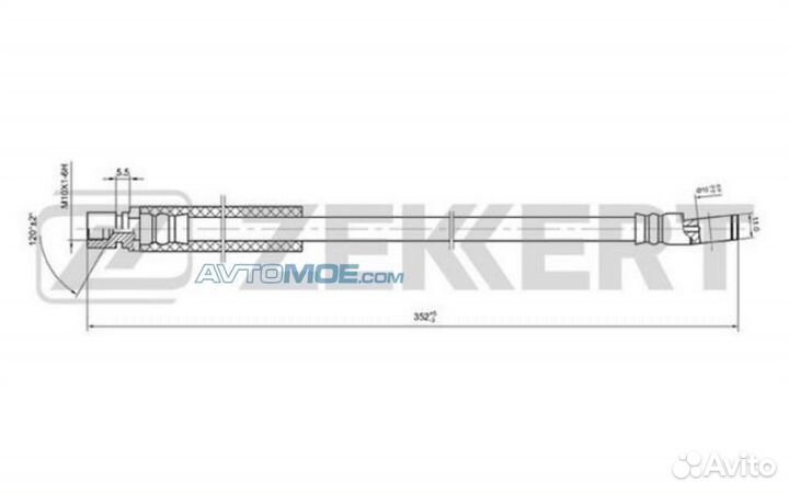 Шланг тормозной передний Opel Ascona C 81- Astra F