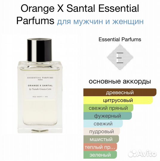 Парфюм унисекс essential parfums orange x santal