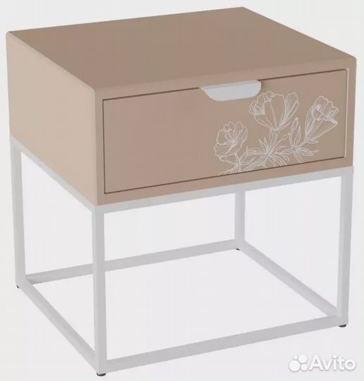 Прикроватная тумба Калифорния Дрим Пудра/Белый