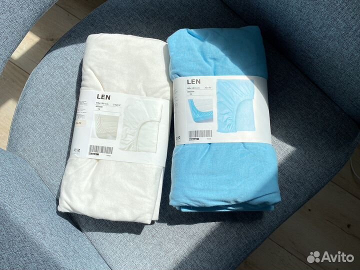 Простыня натяжная детская, IKEA LEN