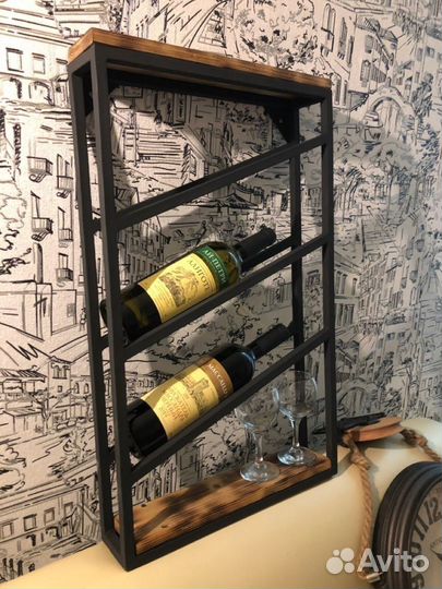 Винная полка лофт