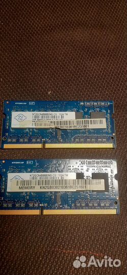 Оперативка для ноута DDR3 2Gb цена за 2 модуля