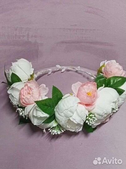 Венок для волос с цветами, ободок с цветами