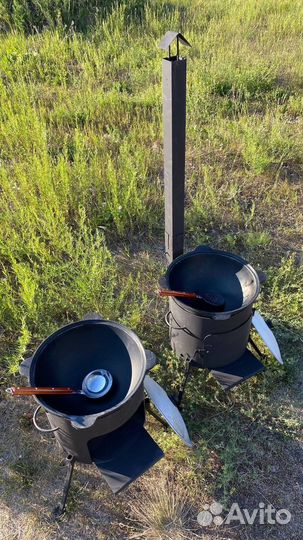 Комплект чугунный казан + печь