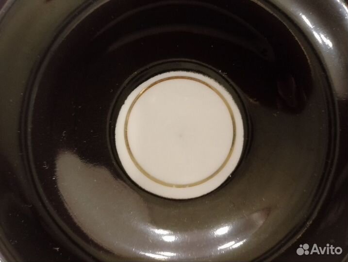 Блюдце кофейное чёрное Рига СССР