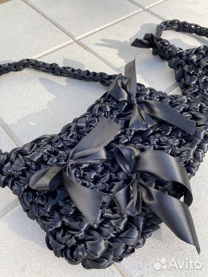 Сатиновая сумка ручной работы