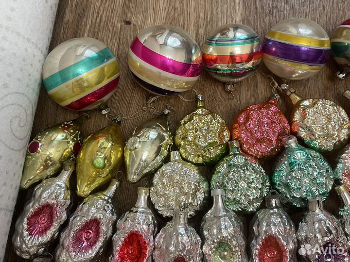 Елочные игрушки СССР медальоны,цветы