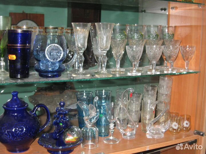 Стекло,хрусталь + вазы из цветного стекла