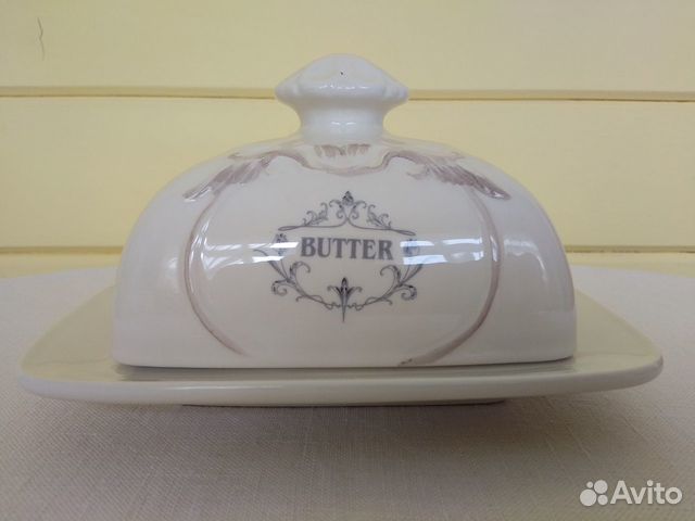 Масленка керамическая и кофейная пара