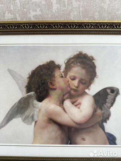 Картина ангелы целуются в раме