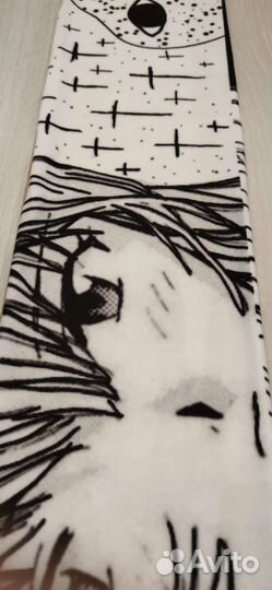 Шарф Evangeloin. Плотный флис. Ч/б. 147*19