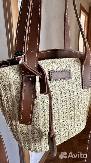 Сумка женская соломенная вязаная летняя