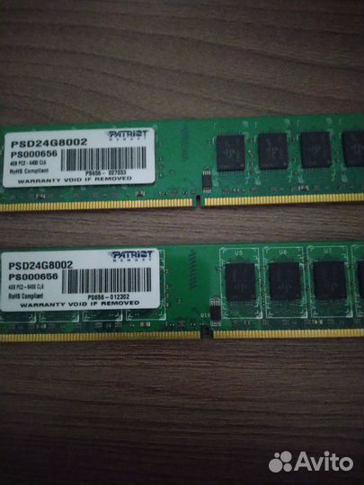 Оперативная память ddr2 4gb (4x4) Patriot intel