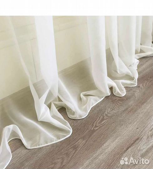 Тюль вуаль белый