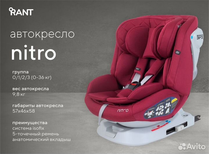 Детское поворотное автокресло от 0 до 36кг