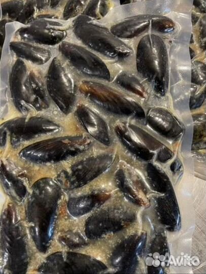 Мидии в сливочно сесночном соусе морепродукты