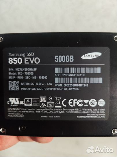 Samsung 850 Evo 500Gb SSD SATA III