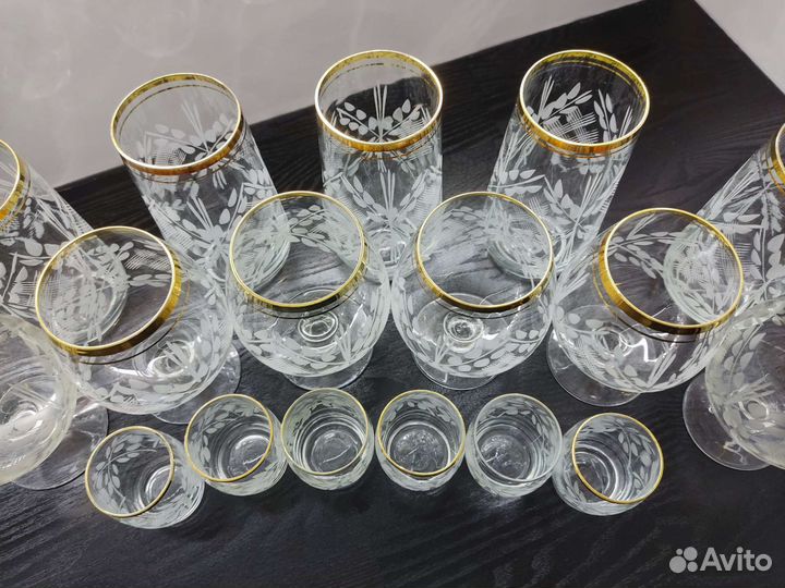 Набор бокалов Богемия (Bohemia) с позолотой
