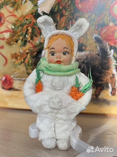 Елочная игрушка из ваты