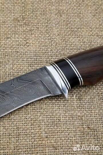 Нож Кречет дамаск рукоять черный граб палисандр