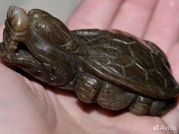 Нефритовая Драконочерепаха крупный подвес/статуэ