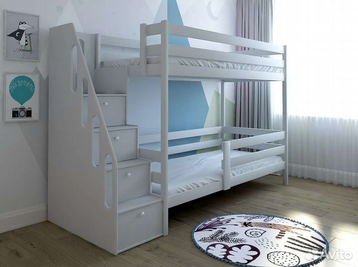 Двухъярусная кровать домик