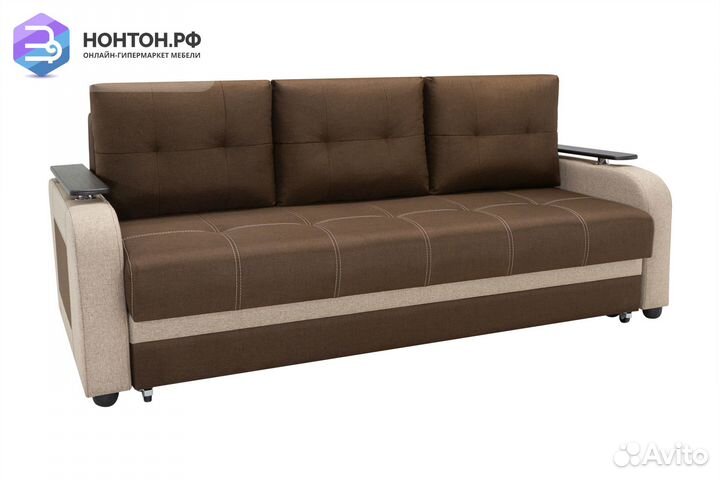 Диван еврокнижка Севилья коричневый