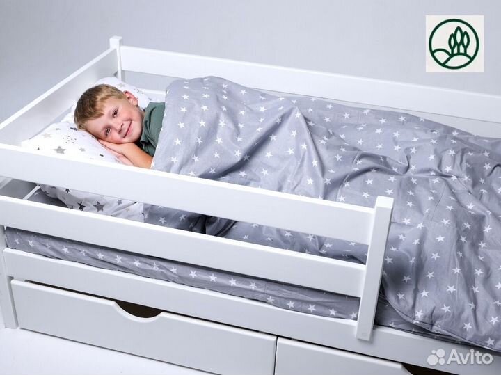 Детская кровать односпальная белая