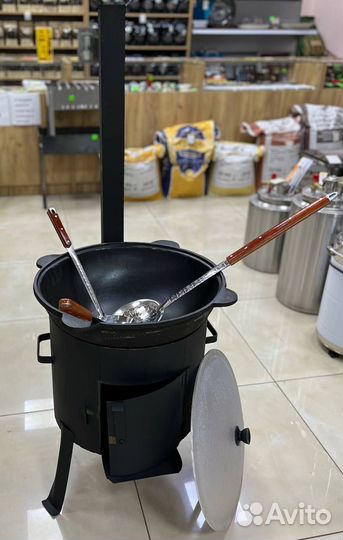 Печь под казан с трубой