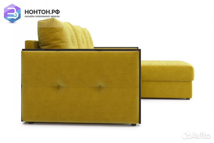 Диван угловой дельфин Инсайд горчичный