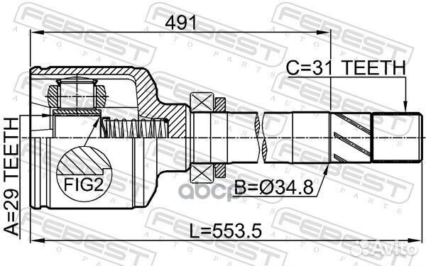 ШРУС внутренний правый 29X34.8X31 fiat ducato R