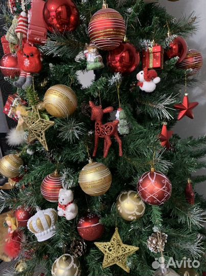 Елка искусственная 180 см + игрушки