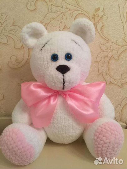 Мишка вязанный плюшевая игрушка