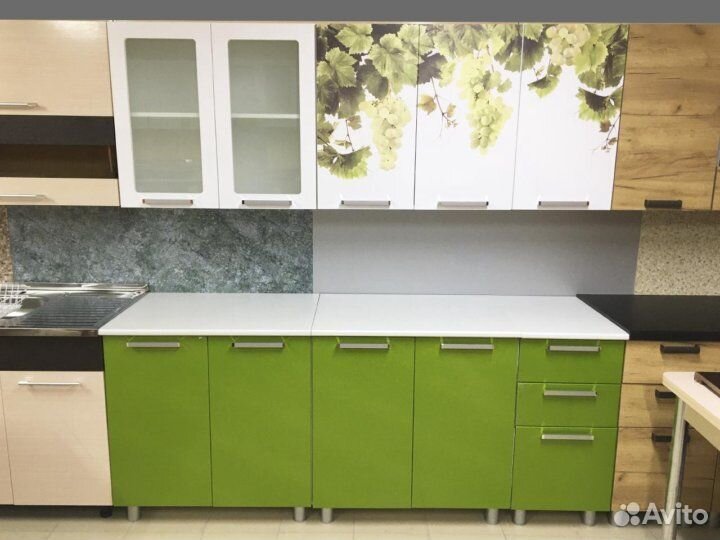 Прямая кухня Люкс 2,0 м Лоза мдф Фотопечать