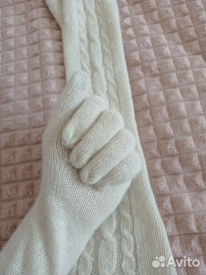 Женские вязаные длинные перчатки