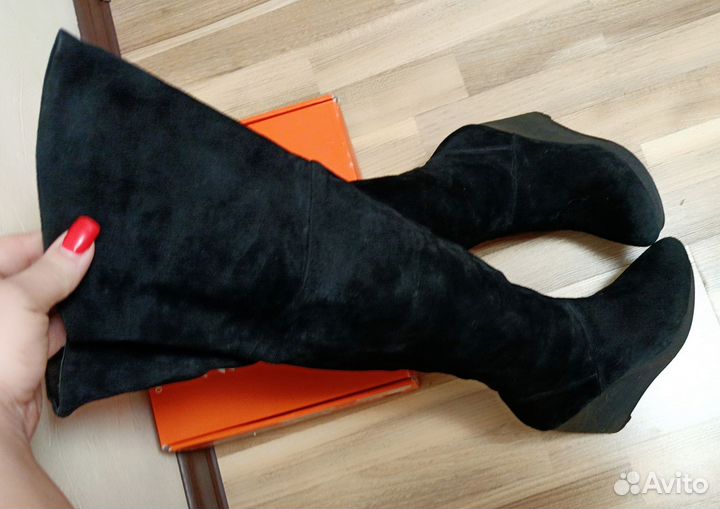 Ботфорты сапоги Италия натуральный мех, р.39-40