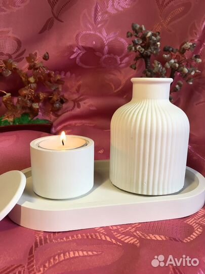 Ваза, подсвечник, подставка - декоротивный набор