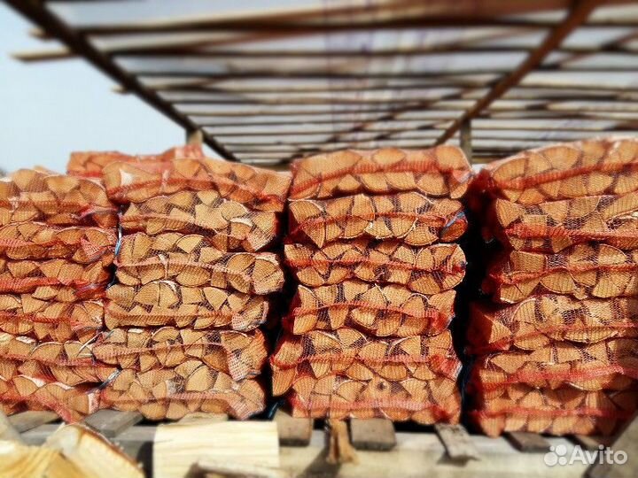 Сухие берёзовые дрова для мангала в мешках