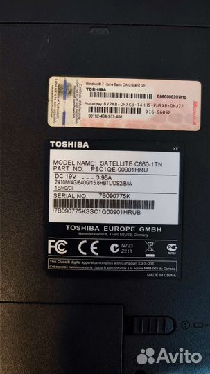 Ноутбук Toshiba satellite c660 разбор