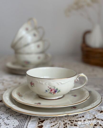 Винтажные чайно-кофейные пары и тарелки, Edelstein