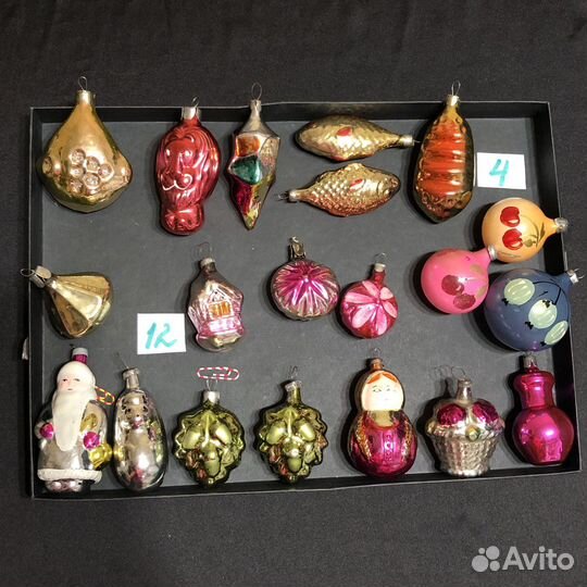 Елочные игрушки СССР на прищепке и подвесе