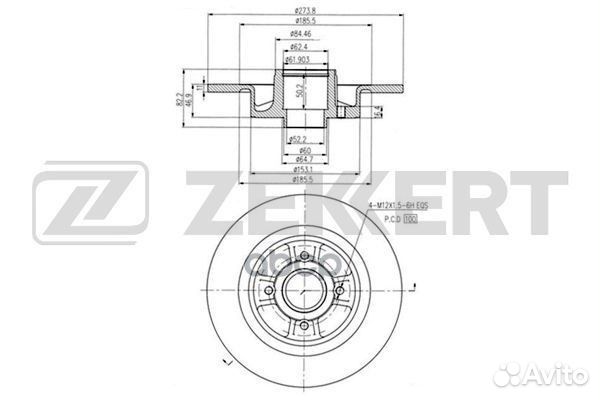 Диск торм. задн. Renault Scenic II 04- bs-6001