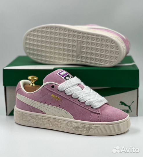 Кроссовки женские дутые розовые Puma Suede XL