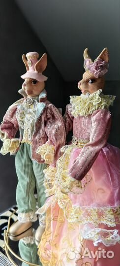 Пасхальные зайцы кролики пара